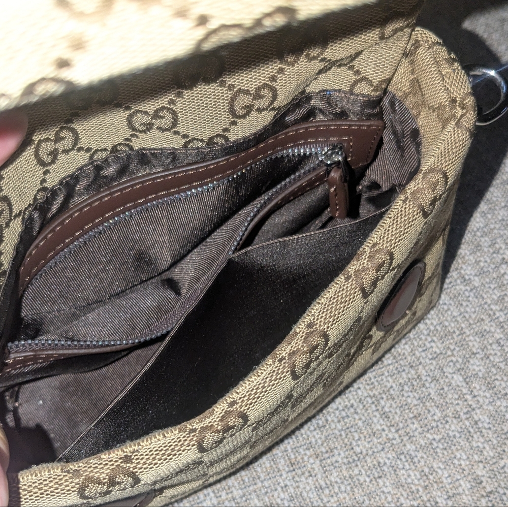 Designer Inspired Monogram Tan and Brown Small Shoulder/Crossbody Bag  Purse - Picture 6 of 14